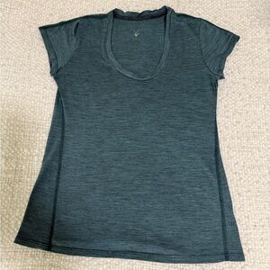 IBEX “OD” HEATHERED MERINO WOOL TOP. SMALL